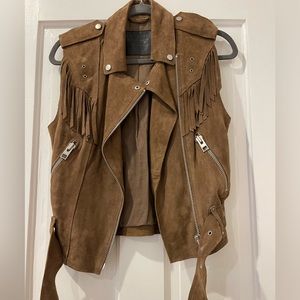 All Saints Suede Fringe Vest